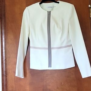 Calvin Klein white and gray blazer, perfect condition.